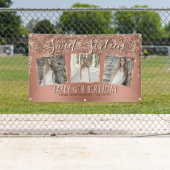 Banderoles Rose Gold Parties scintillant Drip Photo Collage 1 (En situation)