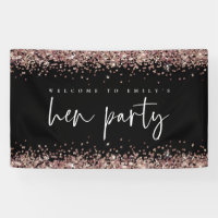 Rose Gold Parties scintillant Nom Bienvenue à Hen 