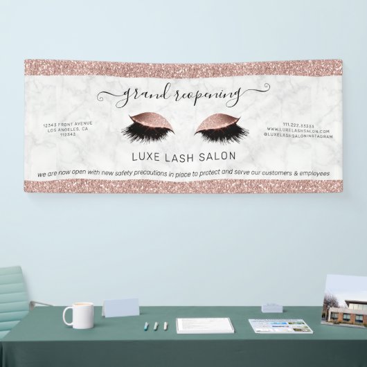 Banderoles Rose Gold Parties scintillant Salon Réouverture Sé (Salon professionnel)