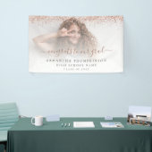 Banderoles Rose Gold Parties scintillant Script photo 2024 Gr (Salon professionnel)