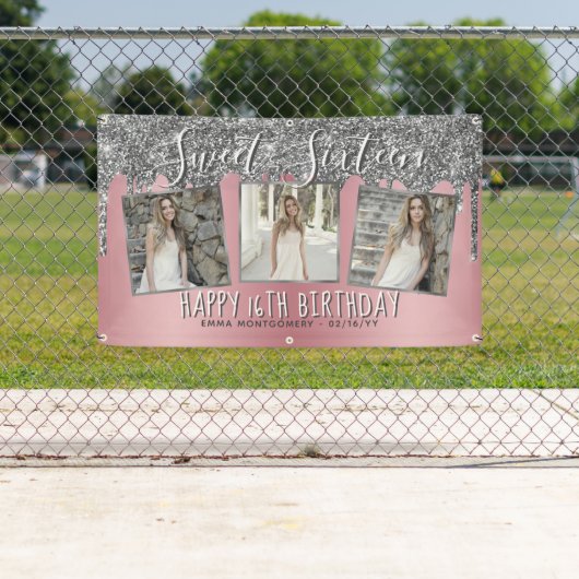 Banderoles Rose Gold Pink Parties scintillant en argent Photo (En situation)