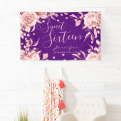 Banderoles Rose Gold Purple Sweet 16 Parties scintillant Conf (En situation)