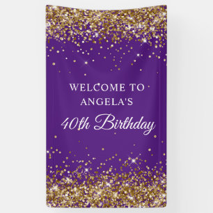 Banderoles Rose Gold Royal Violet 40e Anniversaire Vertical