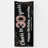 Banderoles Rose Gold salue à 30 ans Anniversaire (Vertical)