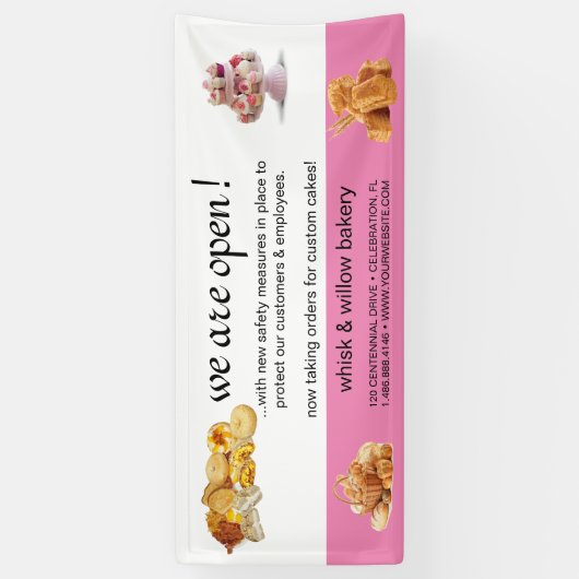Banderoles Rose Gold Whisk Boulangerie d'affaires réouverture (Vertical)