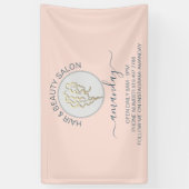 Banderoles Rose Golden Logo Coiffeur salon de beauté Studio (Vertical)