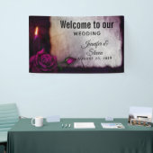 Banderoles Rose gothique, bougie et Mariage de parchemin (Salon professionnel)