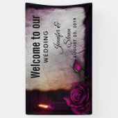 Banderoles Rose gothique, bougie et Mariage de parchemin (Vertical)