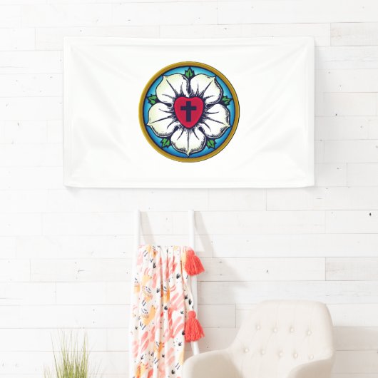 Banderoles Rose luthérien (En situation)