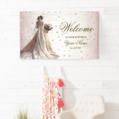 Banderoles Rose Mariée d'hiver Mariée Golden Shiny Heart Part (En situation)