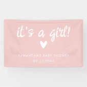 Banderoles Rose moderne c'est un Baby shower fille (Horizontal)