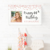 Banderoles Rose moderne Gold Confetti TOUT ÂGE Anniversaire P (En situation)