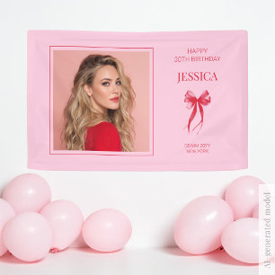 Banderoles Rose Moderne Photo Trente Nœud Joyeux 30e Annivers