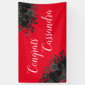 Banderoles Rose noir foncé gothique fête de graduation rouge (Vertical)