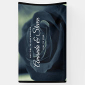 Banderoles Rose noir foncé gothique Fleur Mariage Bienvenue (Vertical)