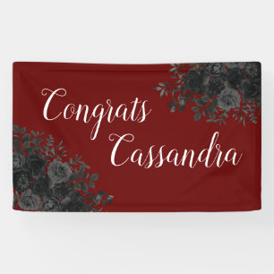 Banderoles Rose noire sombre soirée de graduation gothique bo