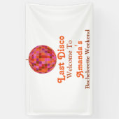 Banderoles Rose Orange Groovy Dernière disco Enterrement de v (Vertical)