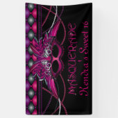 Banderoles Rose, partie de mascarade (Vertical)