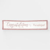 Banderoles Rose Parties scintillant d'or Félicitations Typogr (Horizontal)