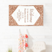Banderoles Rose Parties scintillant or Confetti Glam Mariage  (En situation)