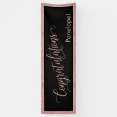 Banderoles Rose Parties scintillant or Félicitations Typograp (Vertical)