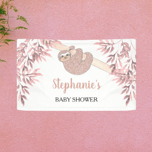 Banderoles Rose Parties scintillant or mignonne fille Baby sh