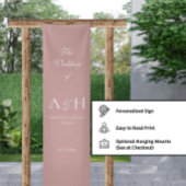 Banderoles Rose Pink Fabric Wedding Welcome Banner