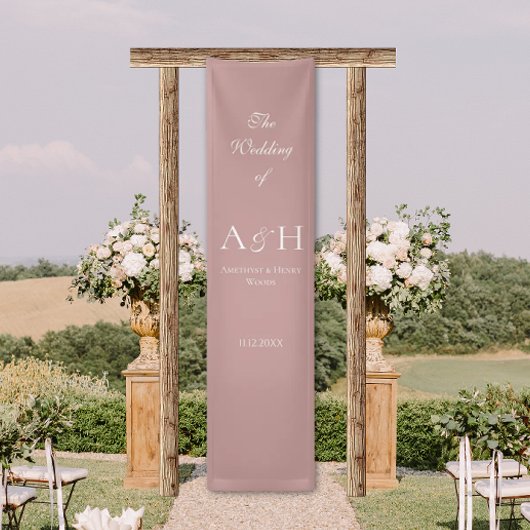 Banderoles Rose Pink Fabric Wedding Welcome Banner