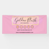 Banderoles Rose Poudré Aquarelle & Géométrique Moderne Doré É (Horizontal)