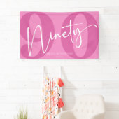 Banderoles Rose Quatre-vingt-dix-neuf-dixième fête d'annivers (En situation)