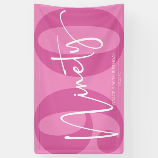 Banderoles Rose Quatre-vingt-dix-neuf-dixième fête d'annivers (Vertical)