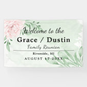 Banderoles Rose rose Eucalyptus Feuillage Famille Réunion (Horizontal)