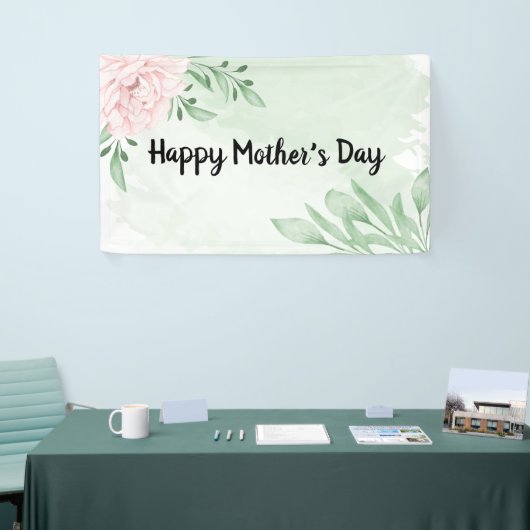 Banderoles Rose Rose Eucalyptus Feuille Folio Fête des mères (Salon professionnel)