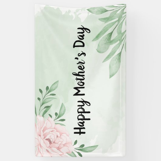 Banderoles Rose Rose Eucalyptus Feuille Folio Fête des mères (Vertical)