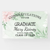 Banderoles Rose Rose Eucalyptus Foliage fête de graduation (Horizontal)