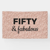 Banderoles Rose Rose Gold 50 et fabuleux anniversaire (Horizontal)