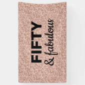 Banderoles Rose Rose Gold 50 et fabuleux anniversaire (Vertical)