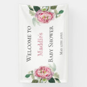 Banderoles Rose rose rose | Accueil Baby shower (Verticale)