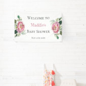 Banderoles Rose rose rose | Accueil Baby shower (Insitu)