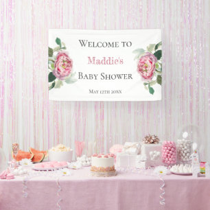 Banderoles Rose rose rose   Accueil Baby shower