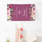 Banderoles Rose rose violet Mariage Floral Bienvenue (En situation)