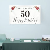 Banderoles Rose rouge Fleur florale 50e anniversaire (Salon professionnel)