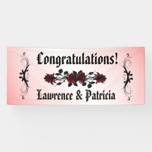 Banderoles Rose rouge goth