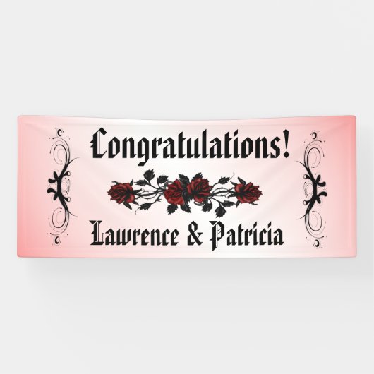 Banderoles Rose rouge goth (Horizontal)