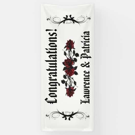 Banderoles Rose rouge goth (Vertical)