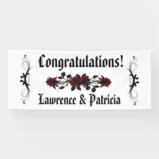 Banderoles Rose rouge goth (Horizontal)