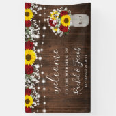 Banderoles Rose Rustique Tournesols Jar String Mariage (Vertical)