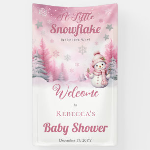 Banderoles Rose Un Petit Feu De Neige Baby shower Fille de