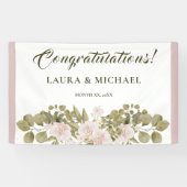 Banderoles Rose, Vert, Elégant Boho Style Mariage Bann (Horizontal)