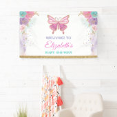 Banderoles Rose violet Turquoise papillon Filles Anniversaire (En situation)